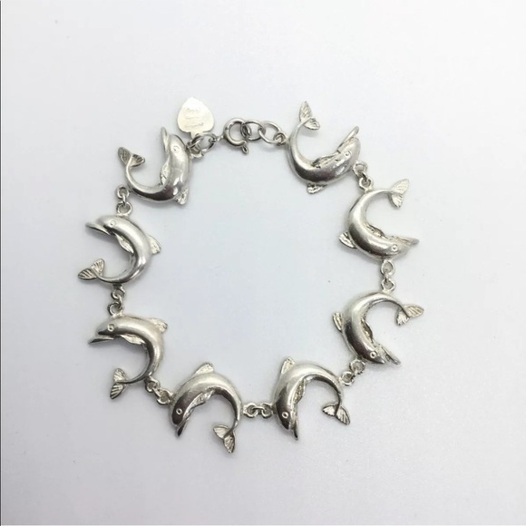 🐬 DOLPHIN LINK STERLING SILVER BRACELET 🐬 - Picture 5 of 7
